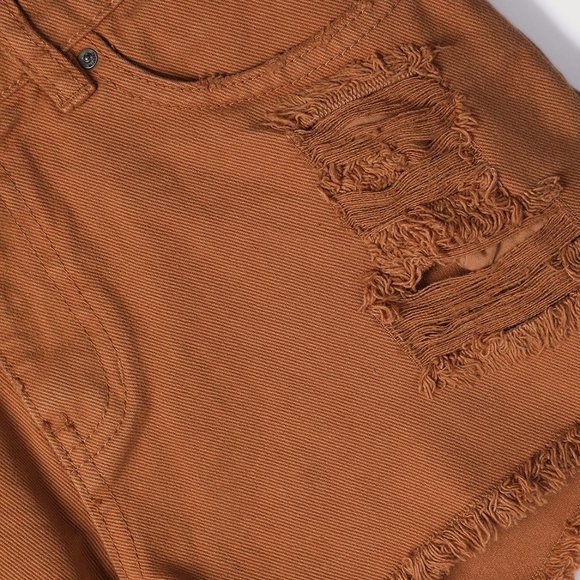 💙HP💙 Billabong Drift Away Distressed Denim Cutoff Camel Shorts 26 - Picture 3 of 5